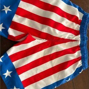 RSVLTS Blue and White Rocky Logo Swim Trunks